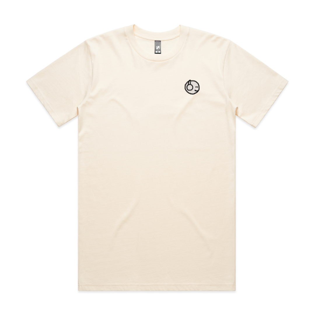 Mfers White Headphones Left Chest Embroidery Tee (Choose Color)