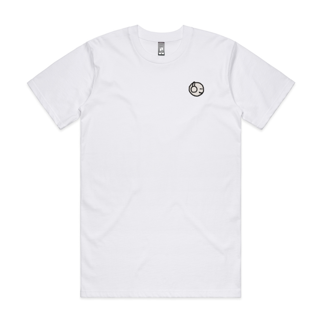 Mfers White Headphones Left Chest Embroidery Tee (Choose Color)